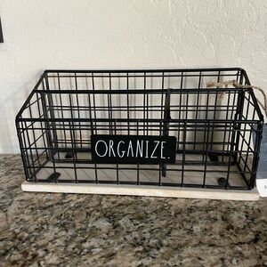Rae Dunn Black Metal Wire Organizer